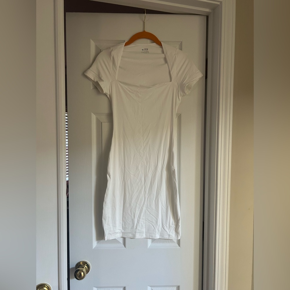 HYZ Medium White Bodycon Mini Dress NWOT